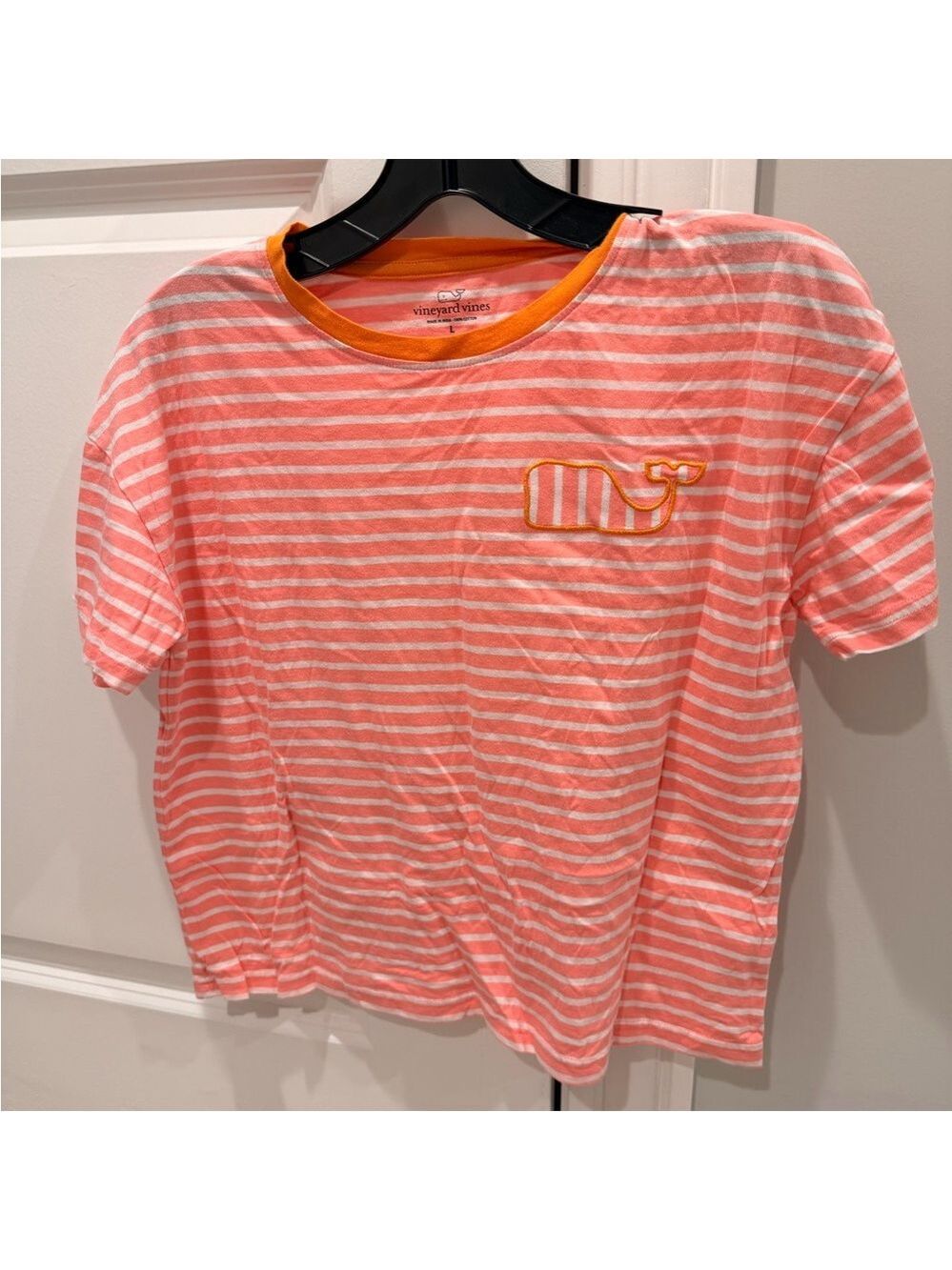 Vineyard Vines Kids Pink and White Striped Tee
